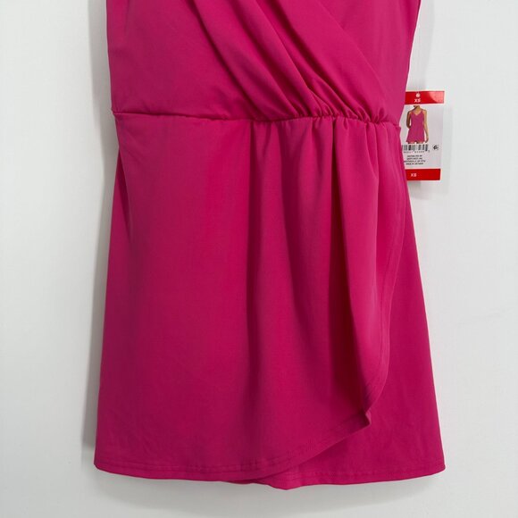 Lands' End One Piece Swimsuit XS Swim Dress Tulip Wrap Pink Chlorine Resist NWT - Picture 9 of 12